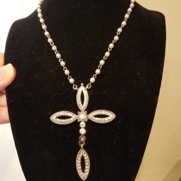 Guess Jewelry - Guess Rhinestone Cross Necklace
